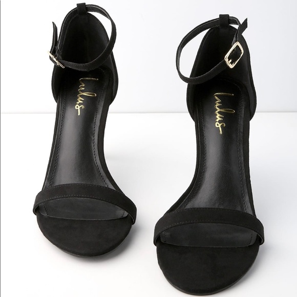 LULUS Ana Black Suede Ankle Strap Stiletto Heels - Picture 4 of 4